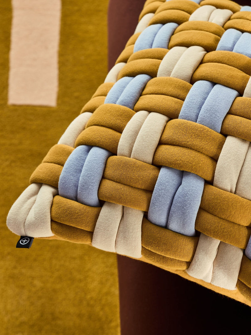 MADE.COM Ochre Morven Lattice Jersey Cushion