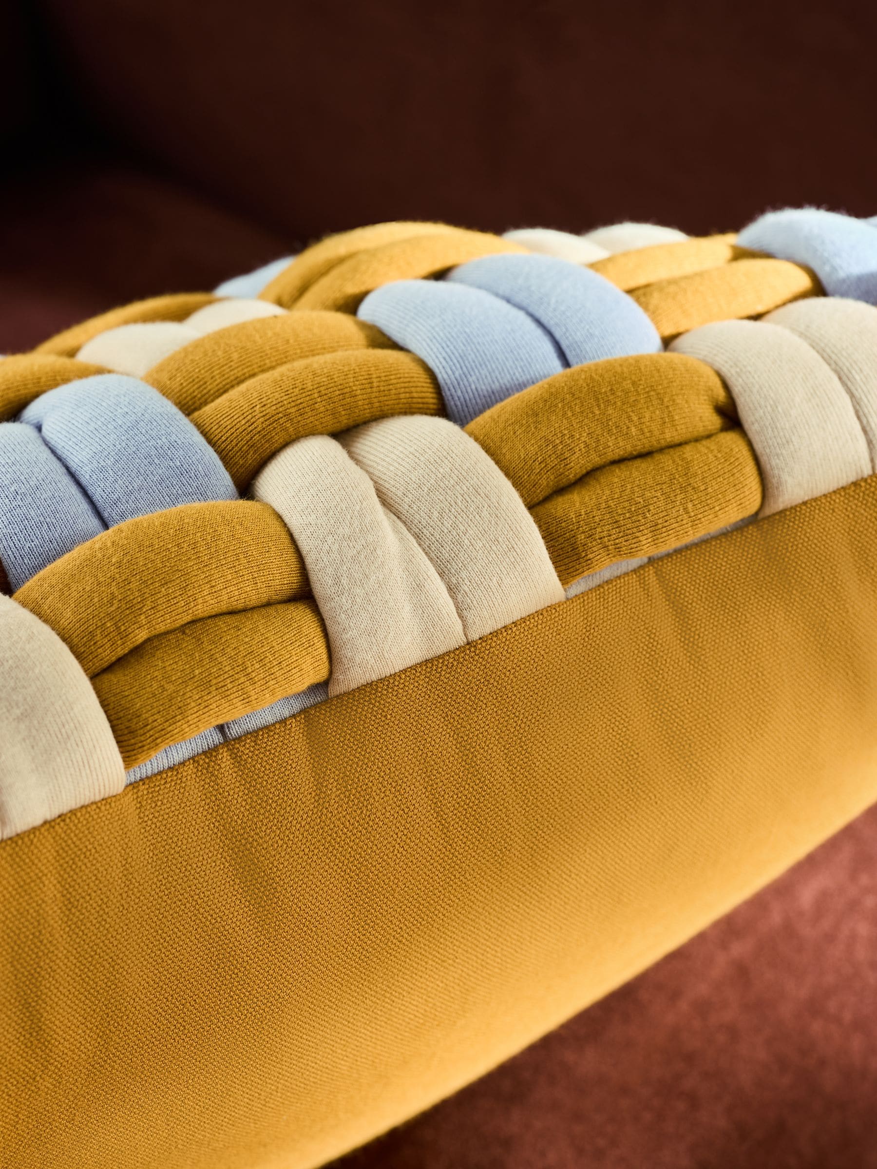 MADE.COM Ochre Morven Lattice Jersey Cushion