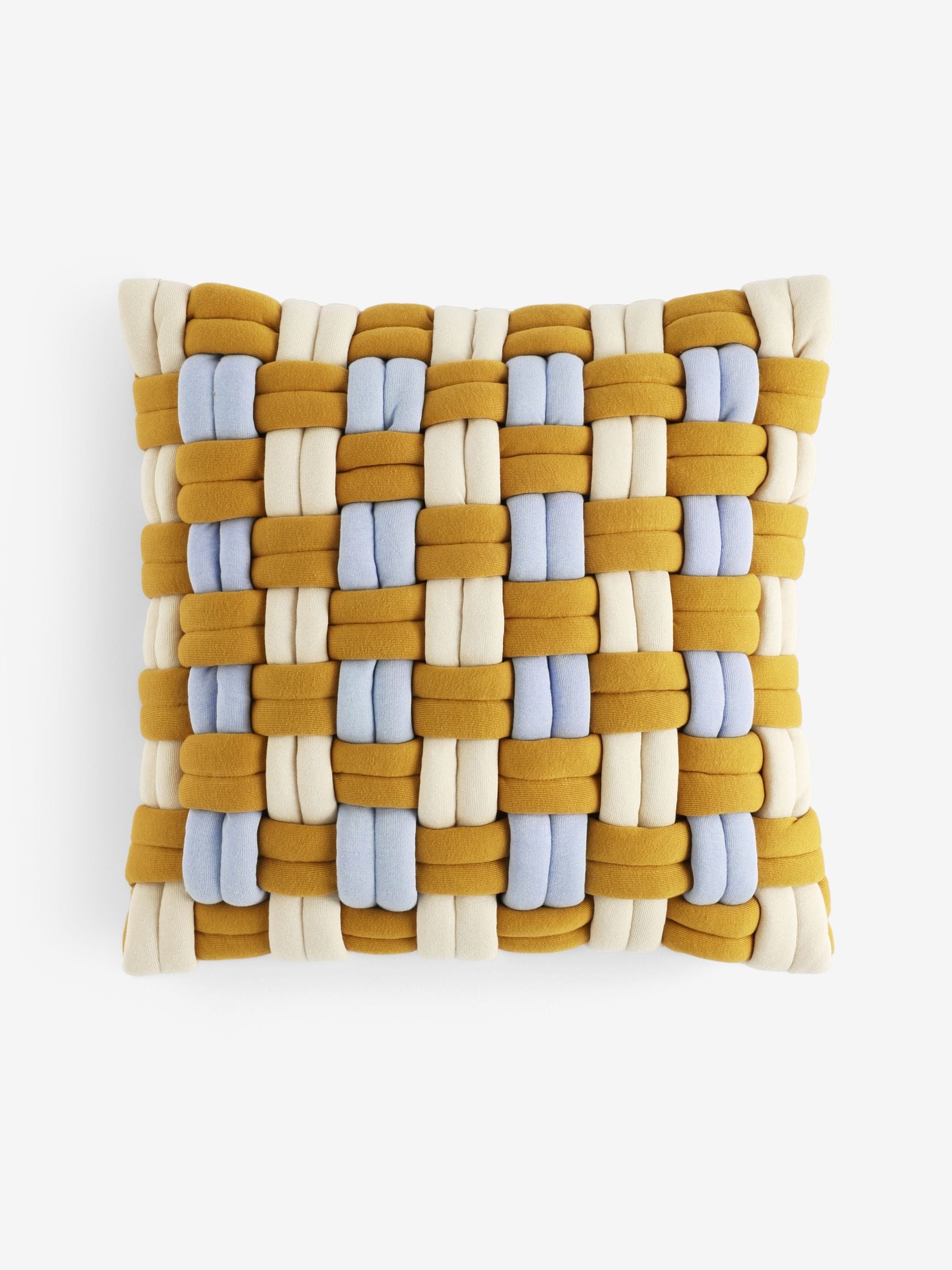 MADE.COM Ochre Morven Lattice Jersey Cushion