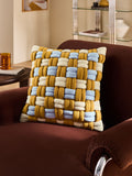 MADE.COM Ochre Morven Lattice Jersey Cushion