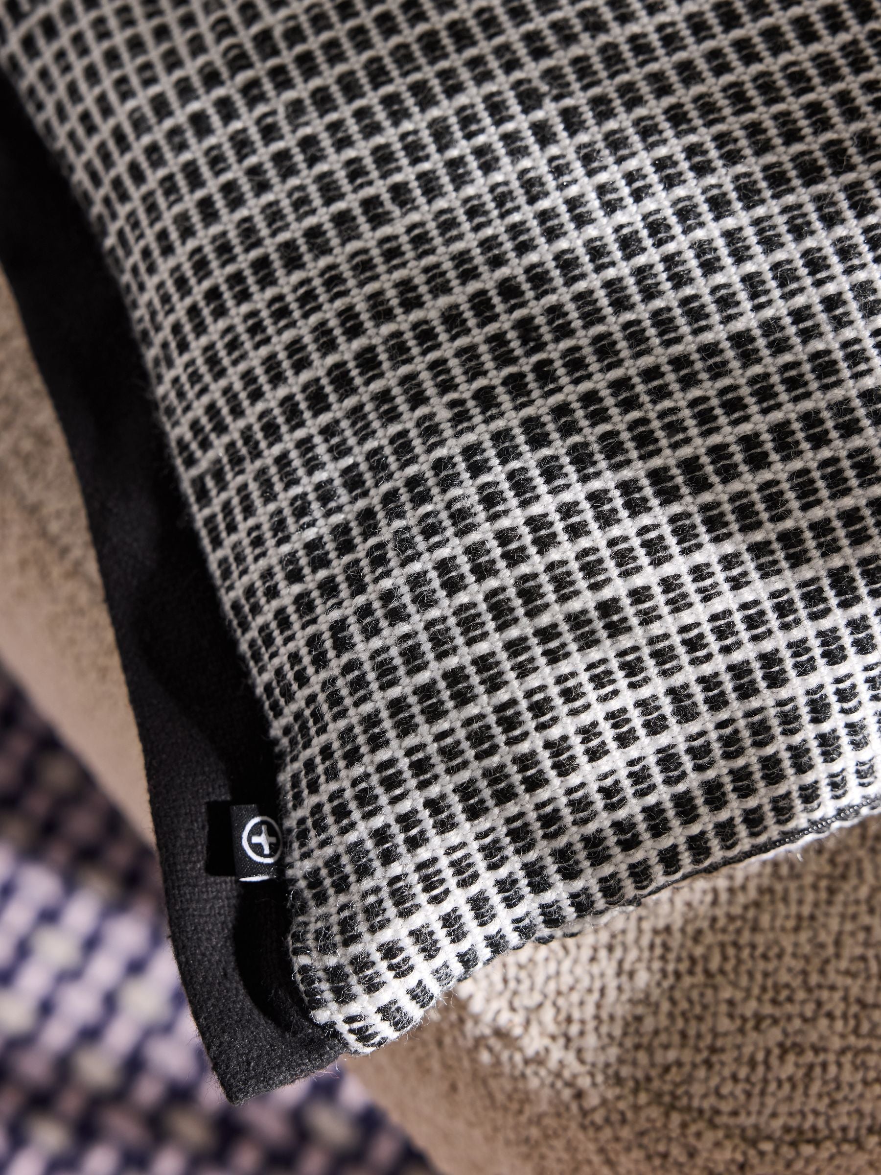 MADE.COM Black Cady Woven Textured Cushion