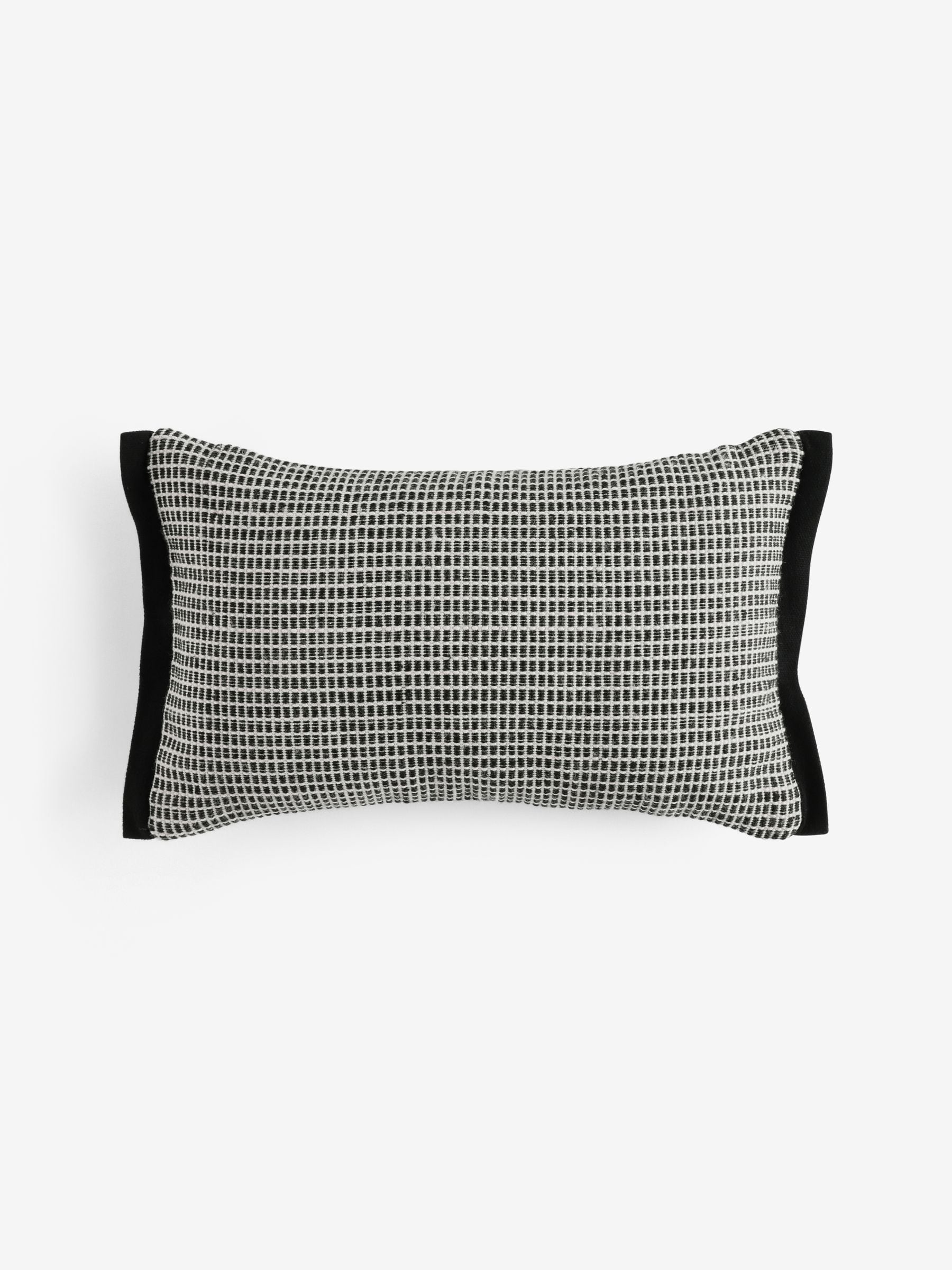 MADE.COM Black Cady Woven Textured Cushion