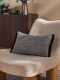 MADE.COM Black Cady Woven Textured Cushion