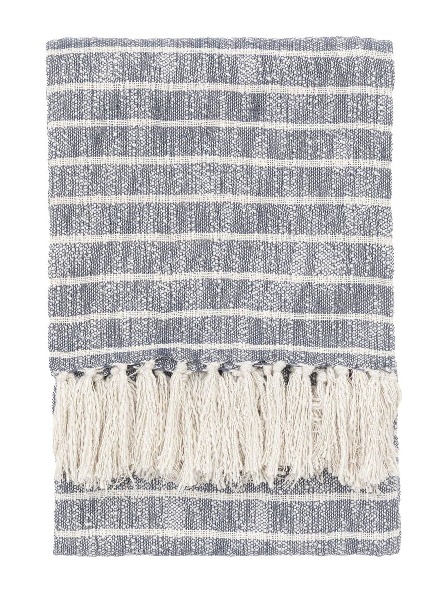 Gallery Home blue stripe throw 130x170cm, imported from the UK