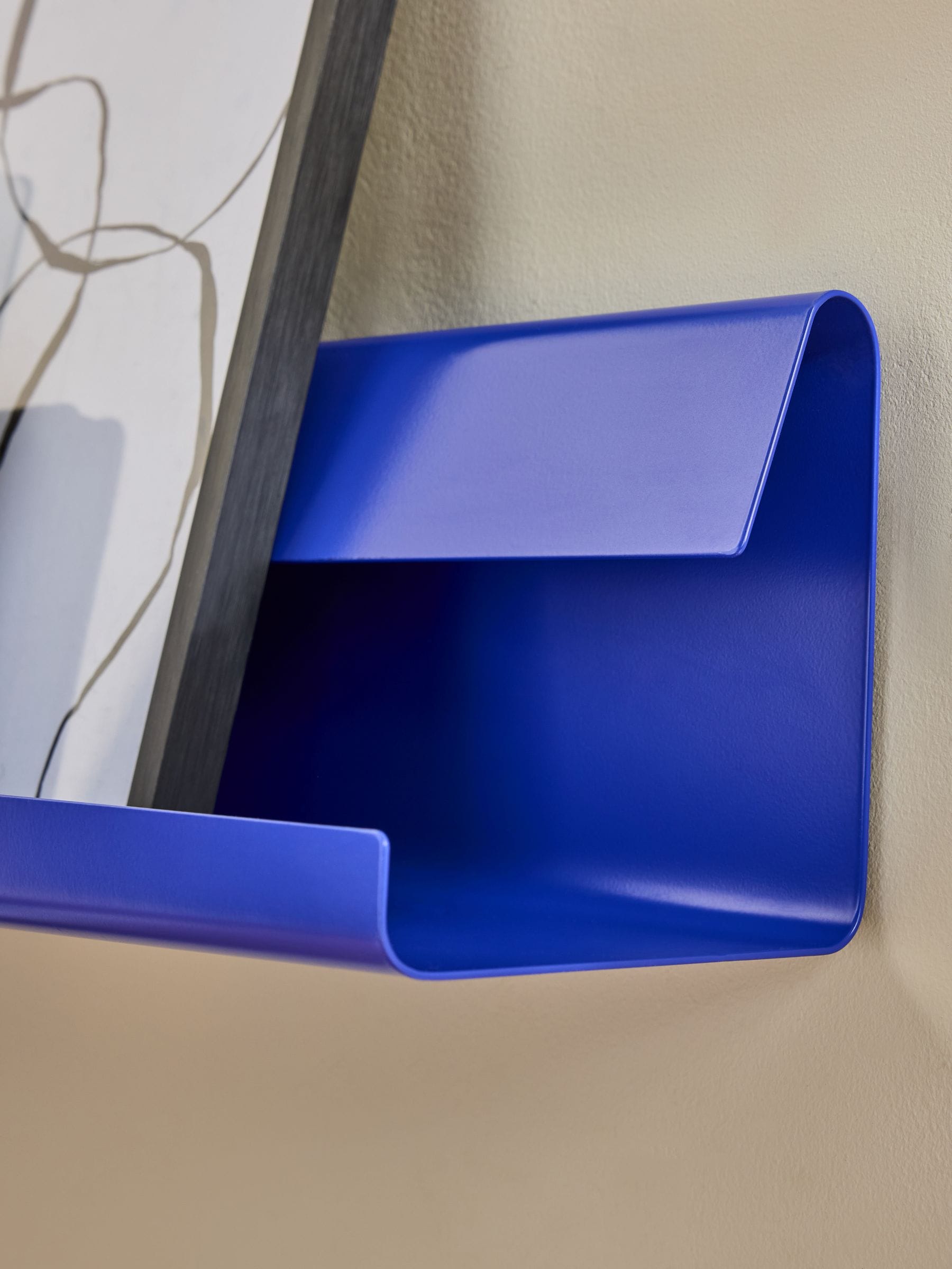 Made.com Cobalt Blue Wesley metal wall shelf 55cm - British product