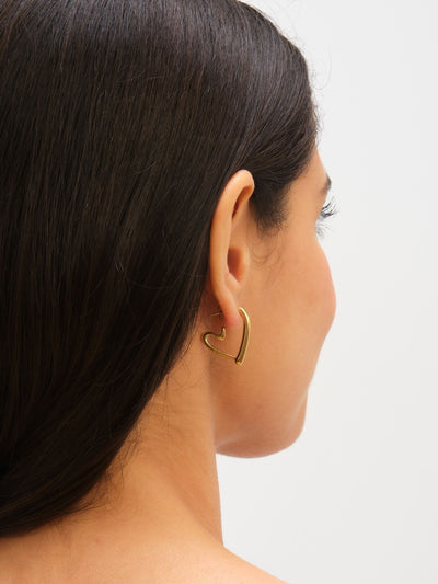 Next Gold Plated Waterproof Heart Hoop Earrings 23mm x 25mm- Buy online at McGrocer