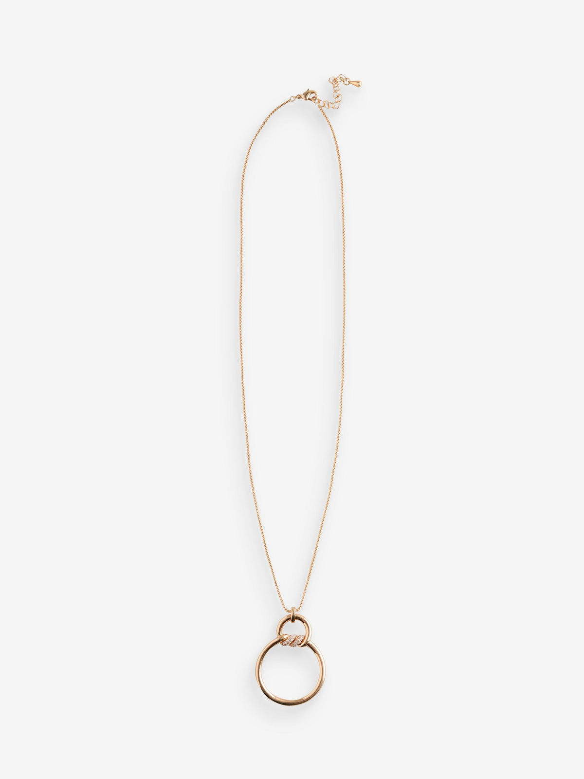 Gold Plated Pave Long Pendant with Lobster Clasp