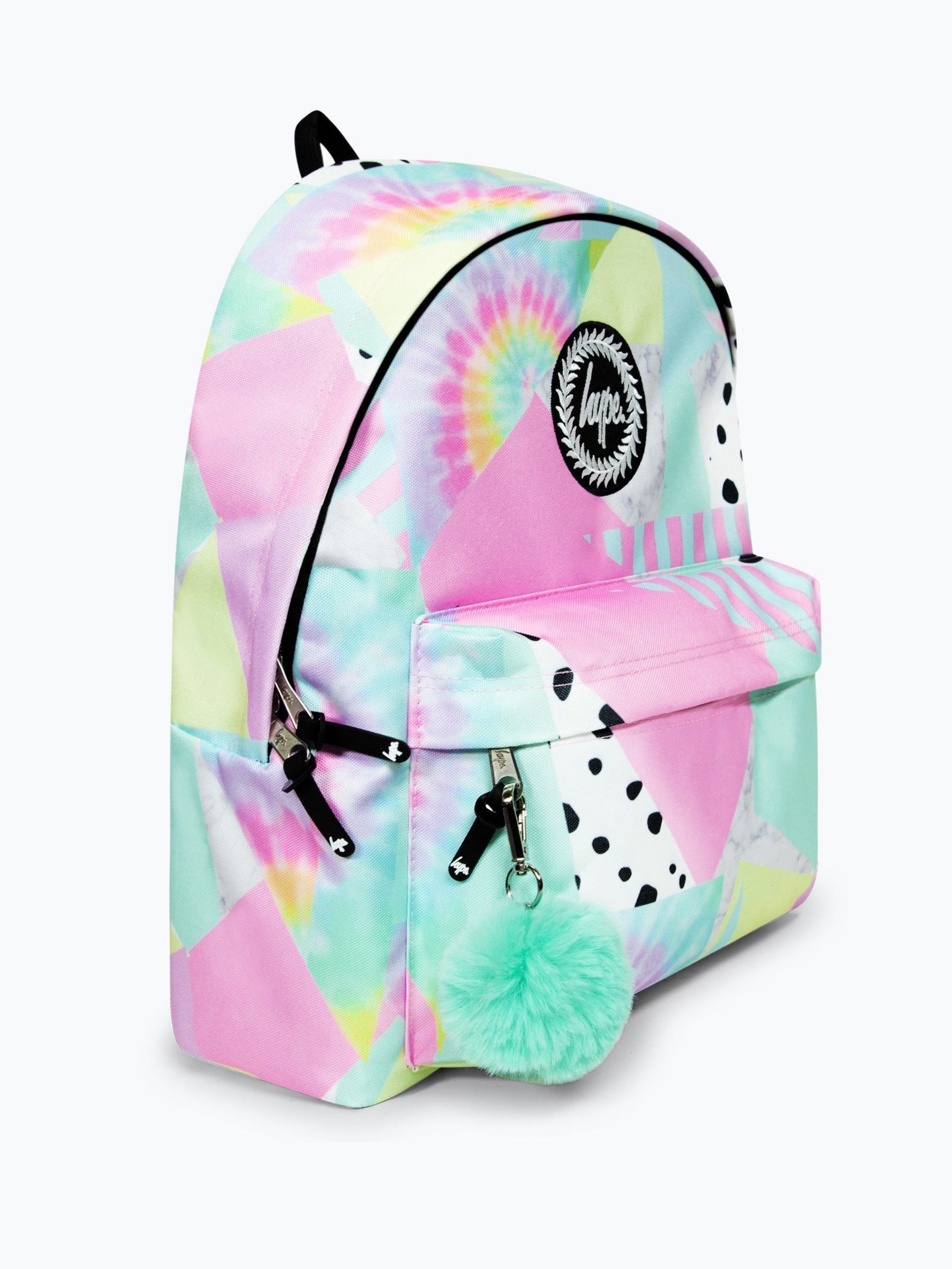 Hype pink pastel collage backpack 42cm, UK version
