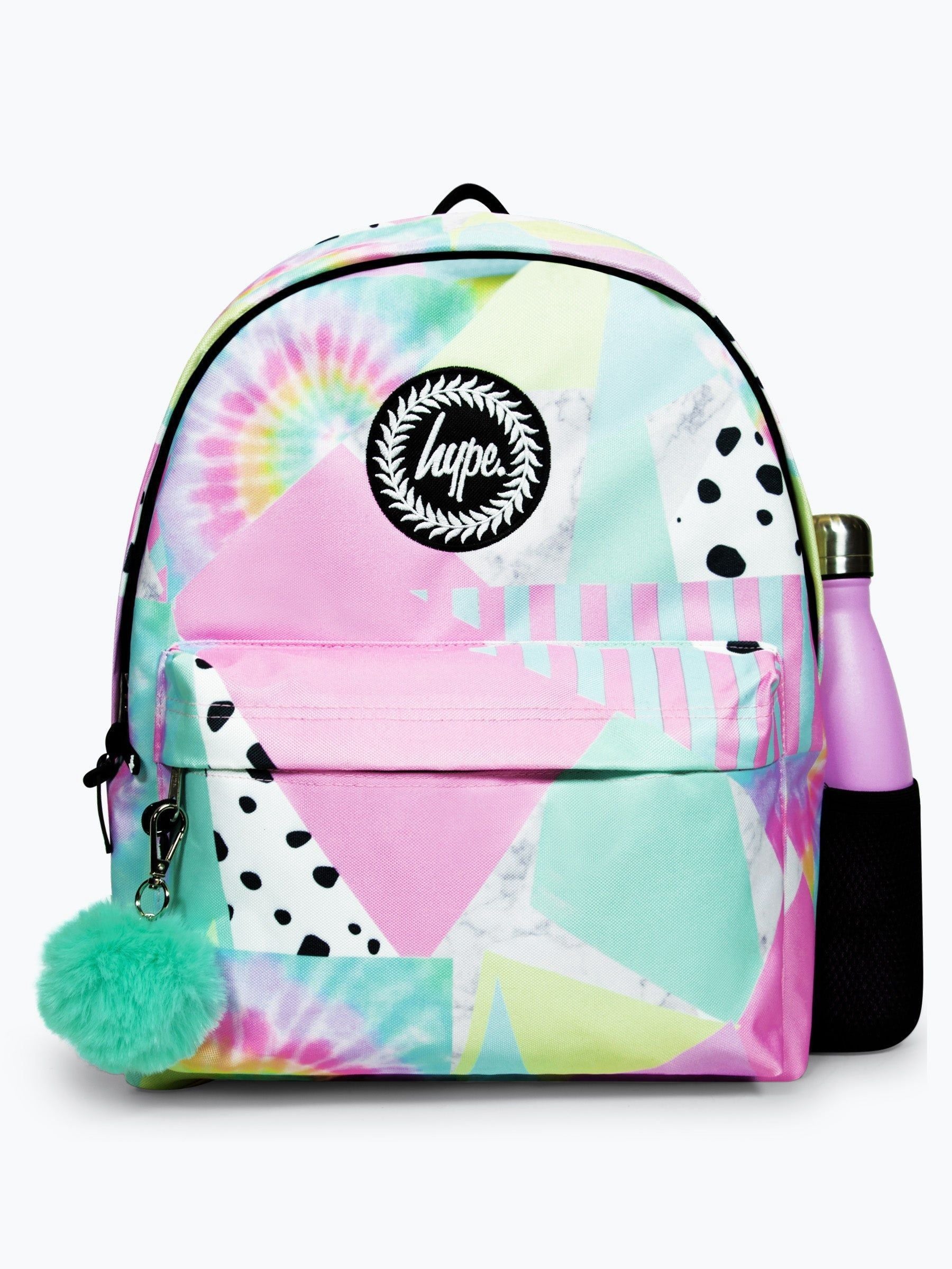 Hype pink pastel collage backpack 42cm, UK version