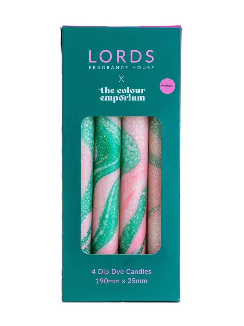 LORDS Fragrance House Positano scented dinner candles set of 4, UK version