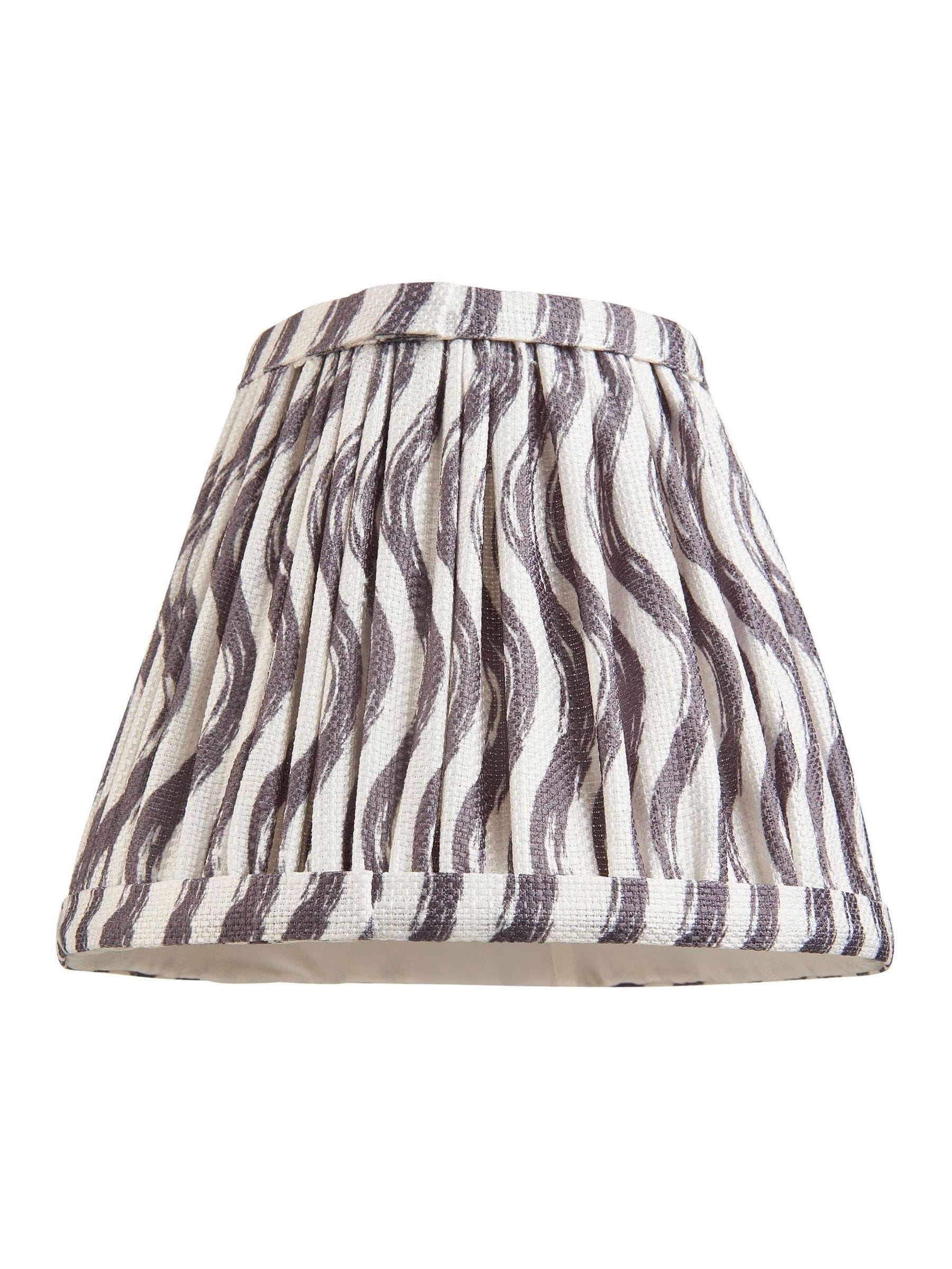 Gallery Home pearl grey ripple printed fabric shade 16cm - British product