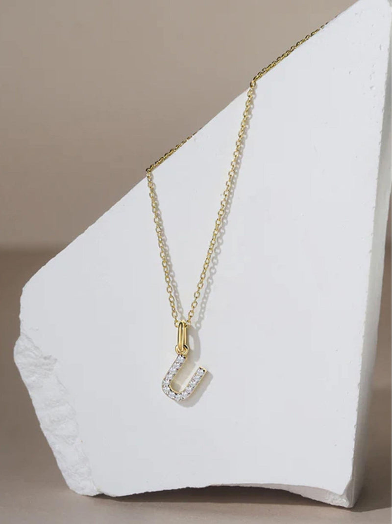 The Diamond Store initial necklace with 0.10ct lab diamond (British brand)