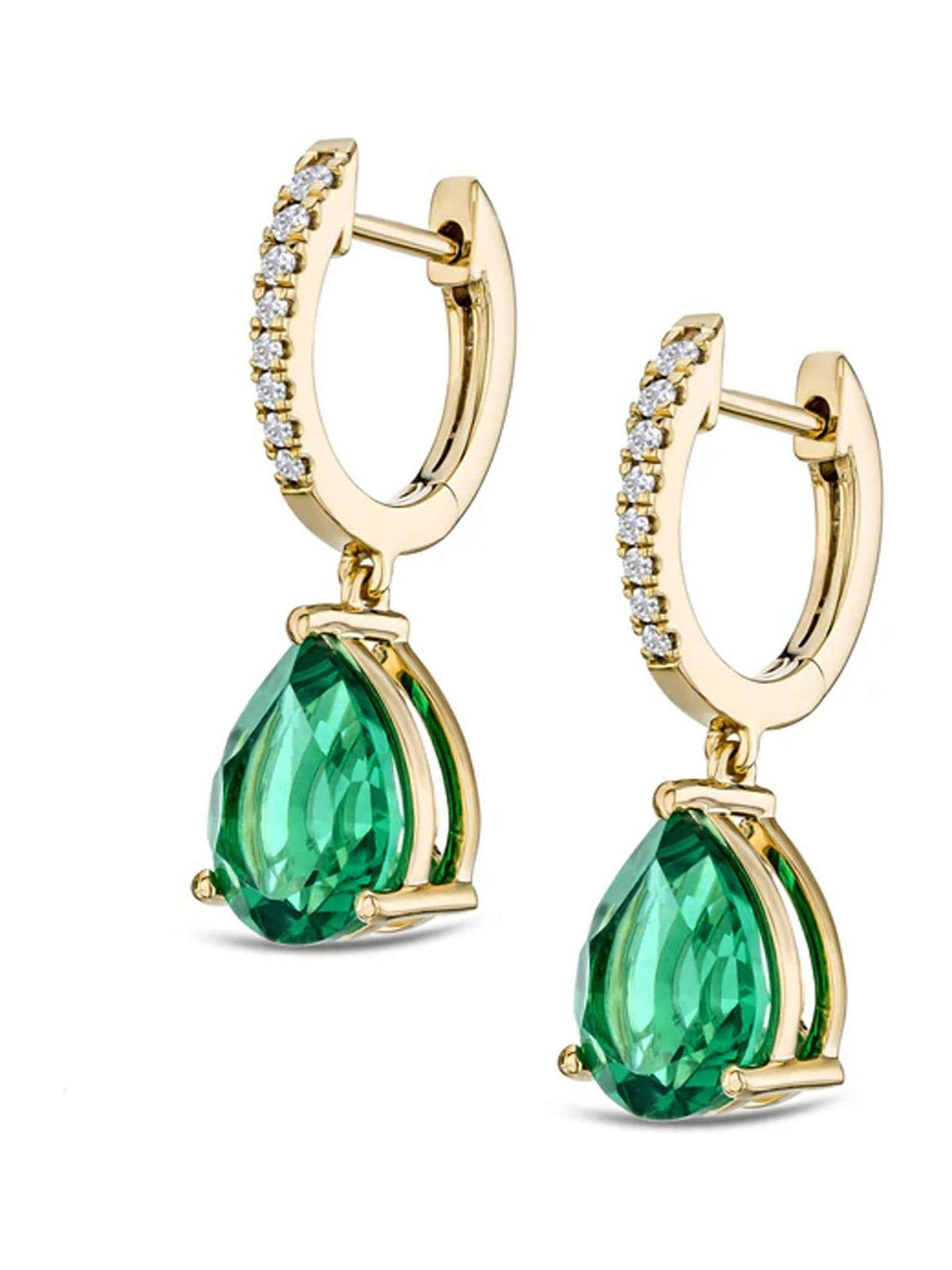 The Diamond Store emerald and diamond drop earrings 4.60ct (British brand)