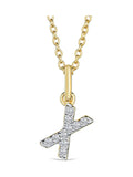 The Diamond Store White Love Letter Initial 0.10ct Lab Diamond Necklace in 18K Gold Vermeil