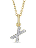The Diamond Store white love letter initial 0.10ct lab diamond necklace (British brand)