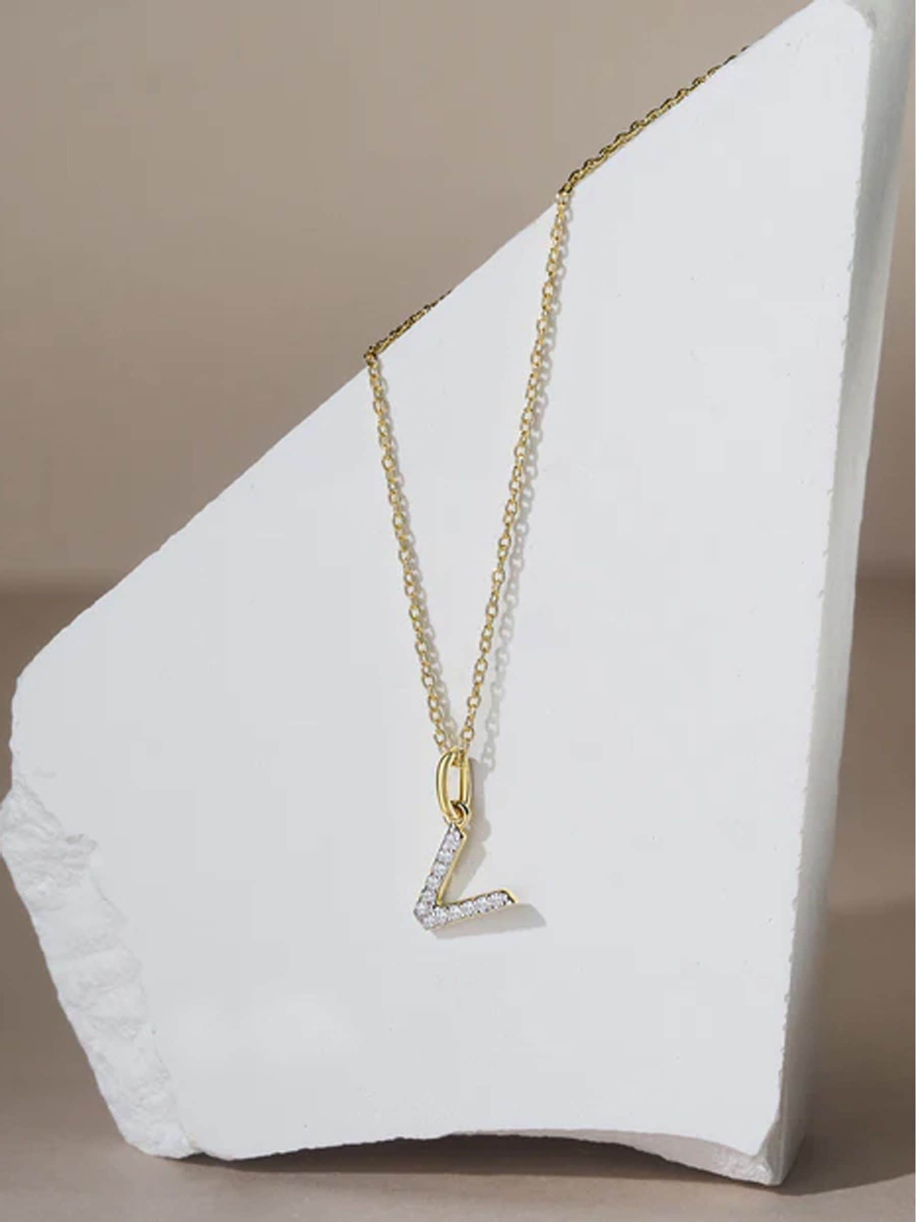 The Diamond Store lab diamond initial pendant 0.10ct, UK version