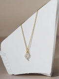 The Diamond Store White Love Letter Initial 0.10ct Lab Diamond Necklace in 18K Gold Vermeil