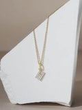 The Diamond Store 0.10ct lab diamond initial necklace in gold vermeil (British brand)
