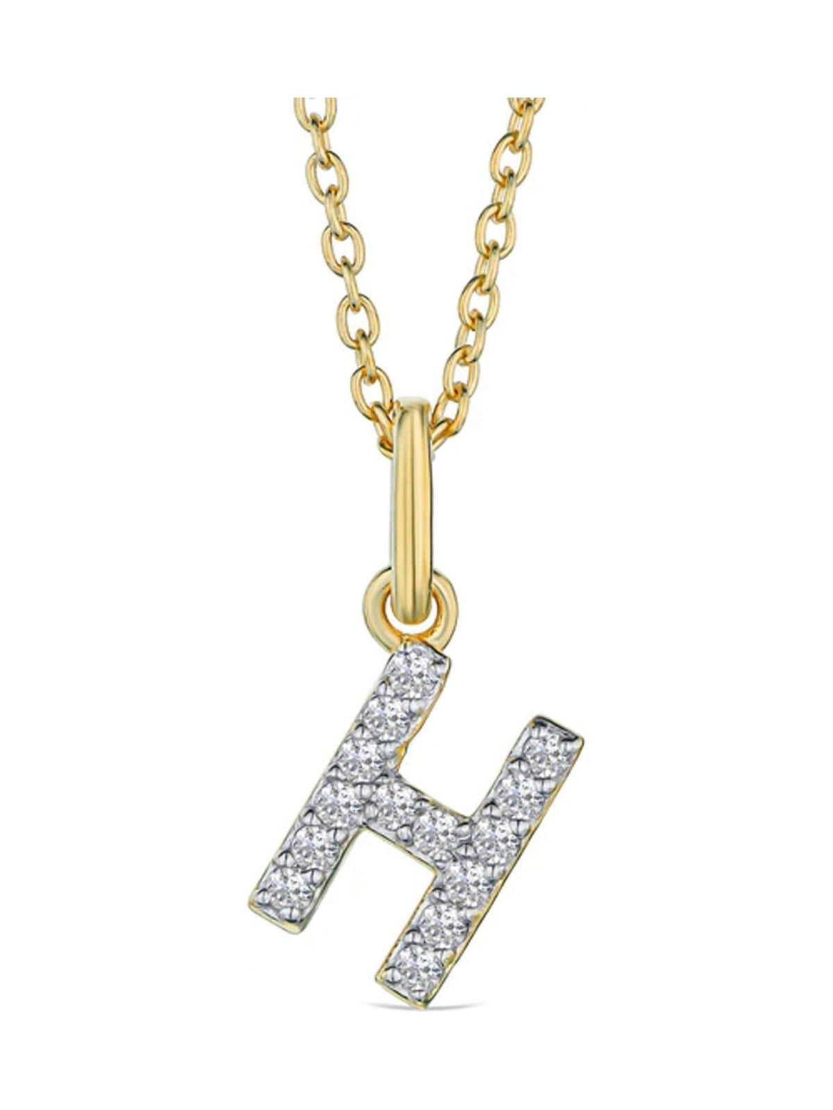 The Diamond Store White Love Letter Initial 0.10ct Lab Diamond Necklace in 18K Gold Vermeil