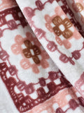 Catherine Lansfield Pink Crochet Print Blanket Throw