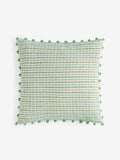Nina Campbell Green Woven Pom Cushion
