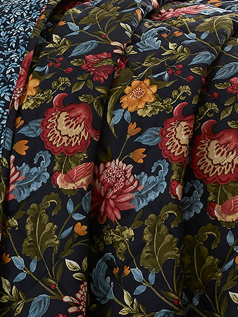 Dreams & Drapes navy bejewelled quilted bedspread - British product