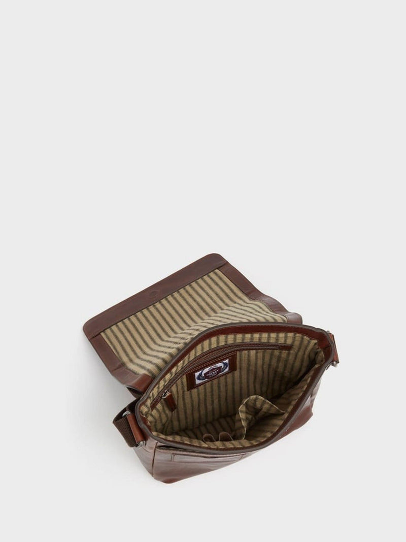 Osprey London Brown The Baker Large Leather Messenger Bag