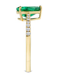 The Diamond Store Astra pear cut lab emerald and diamond ring, imported from the UK