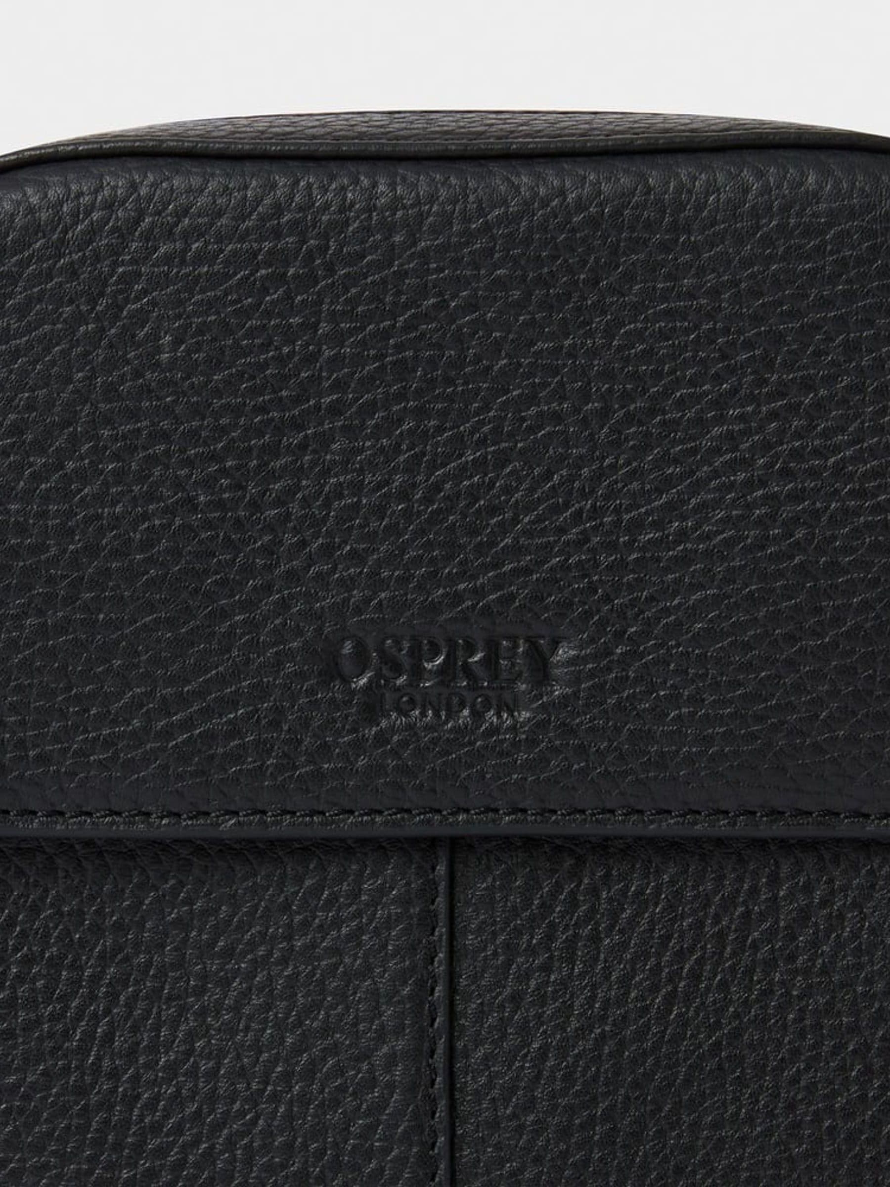 Osprey London Black The Jacob Leather Phone Bag