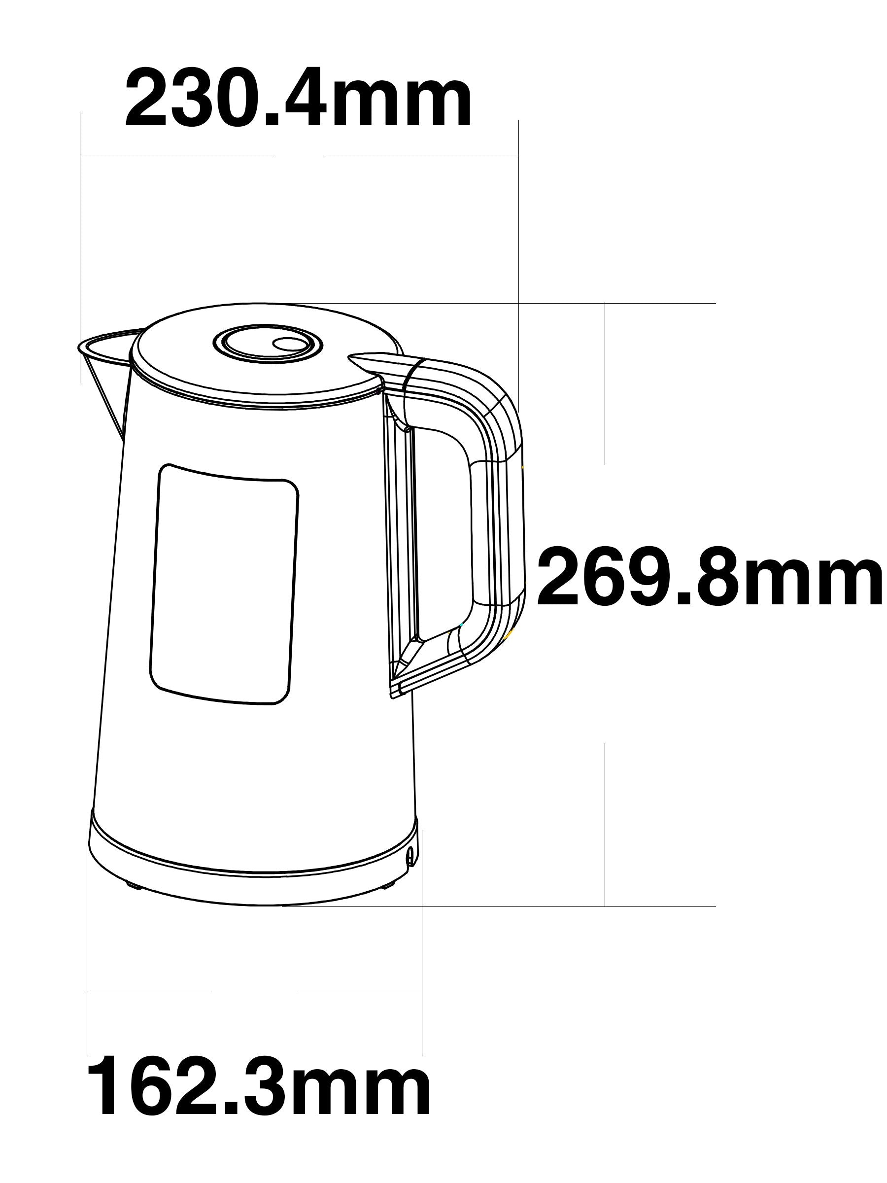Electric kettle black digital 1.5L (British brand)