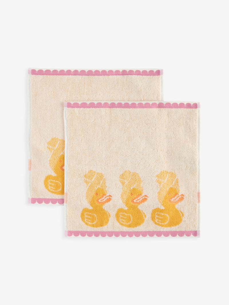 Set of 2 yellow duck spa face cloths 100% cotton (British brand)