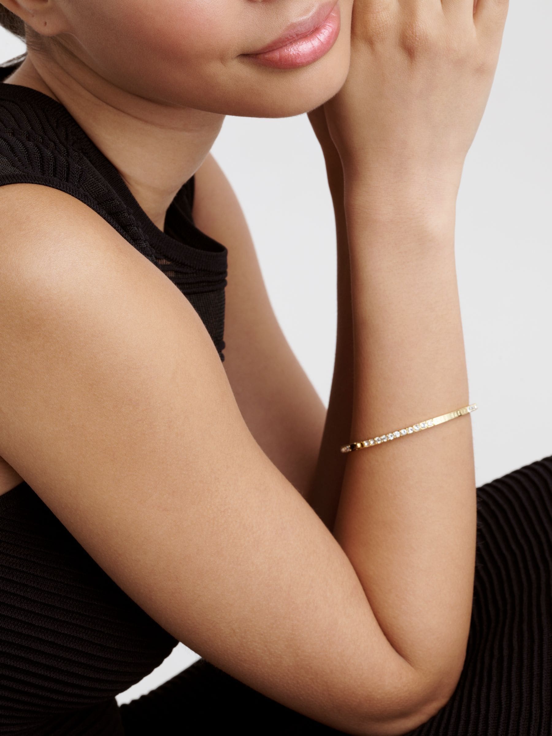 Ted Baker gull krystall bangle armbånd 6cm (Britisk merke)