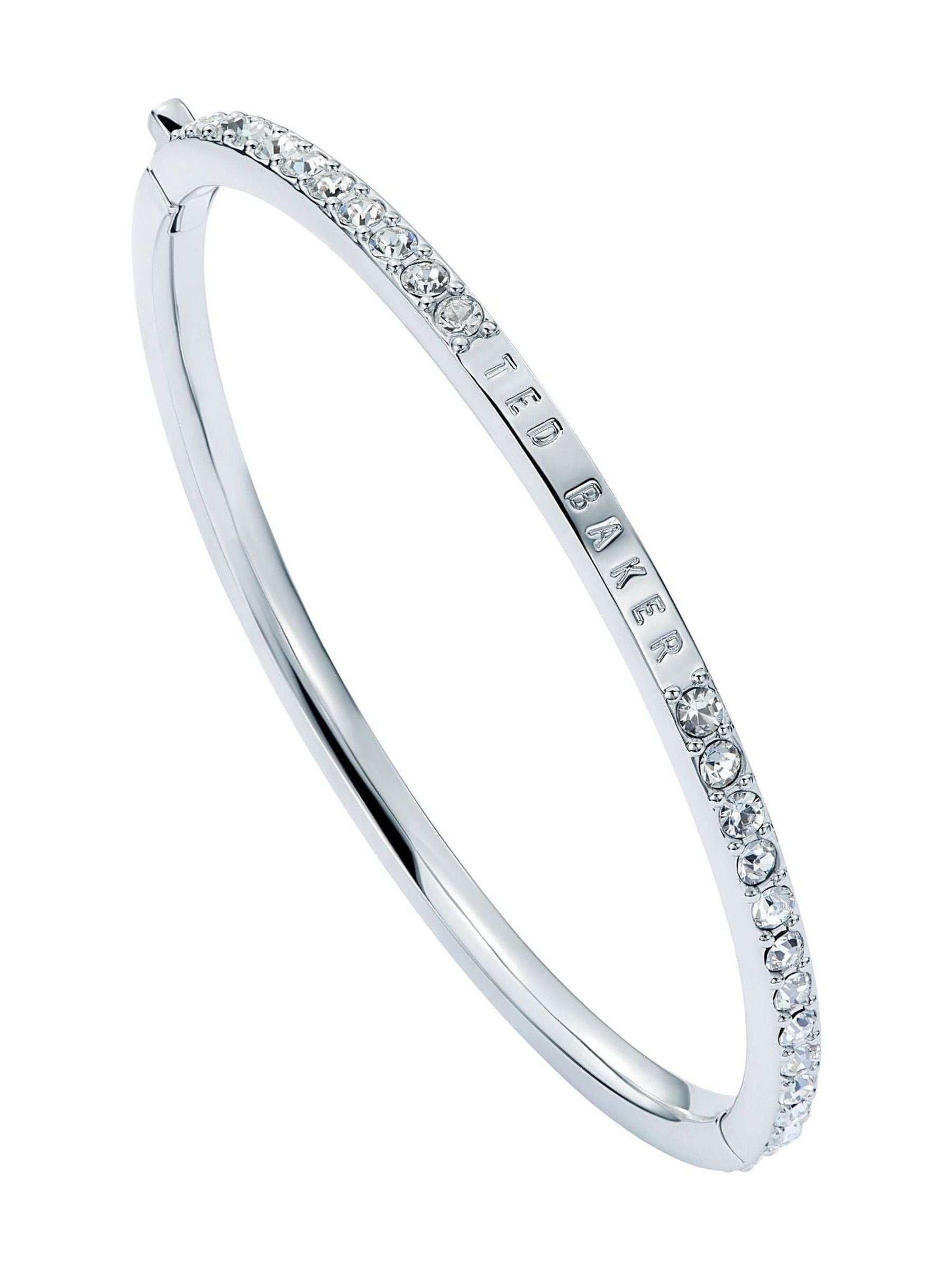 Ted Baker Claudia Narrow Crystal Gold Hinge Bangle Bracelet 6cm