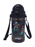 Smiggle Black Adventurous Teeny Tiny Plastic Drink Bottle With Strap 400Ml