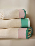 MADE.COM Pink/Green Dax Border Towel