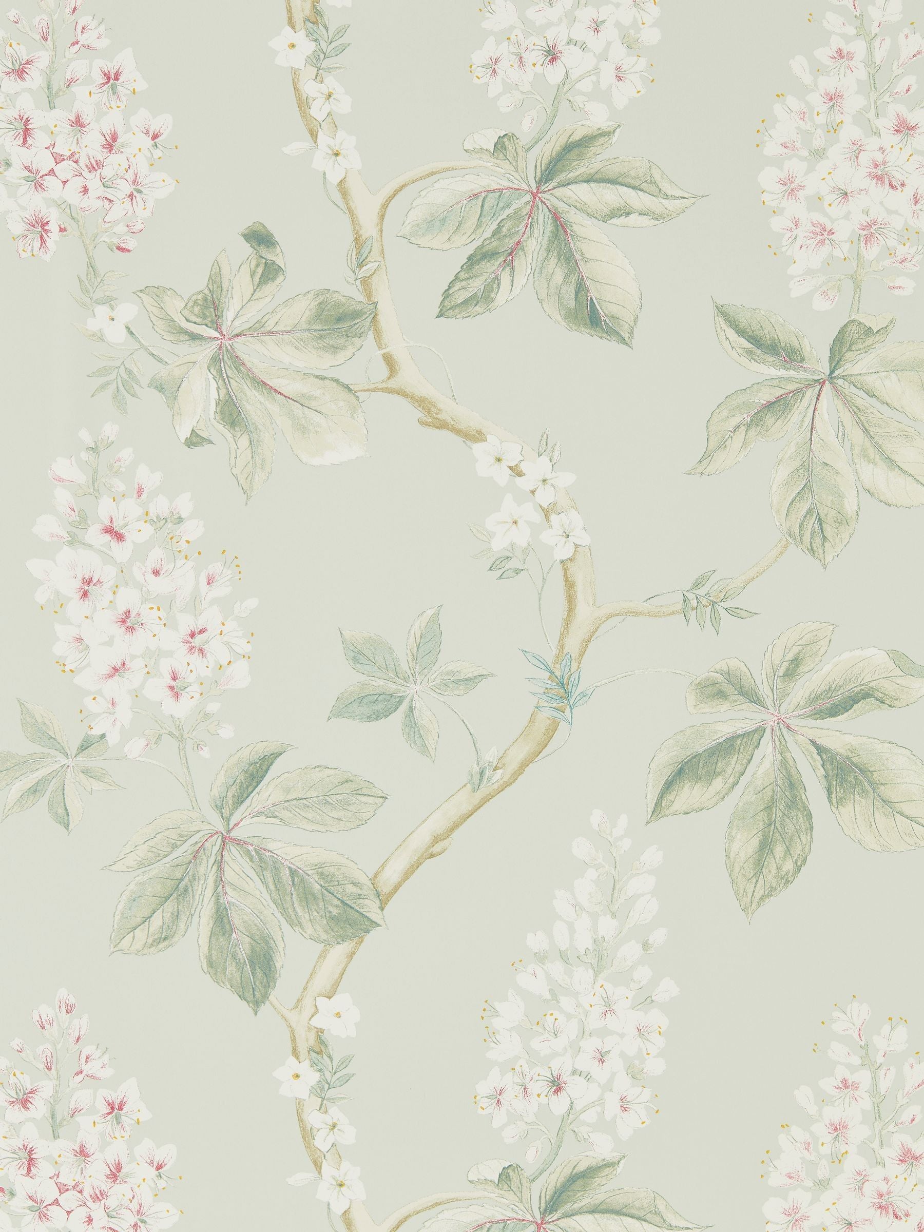 Sanderson wallpaper sample Green Chestnut Tree A4, imported from the UK