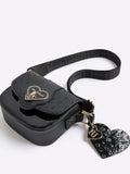 River Island black girls monogram heartlock bag, imported from the UK