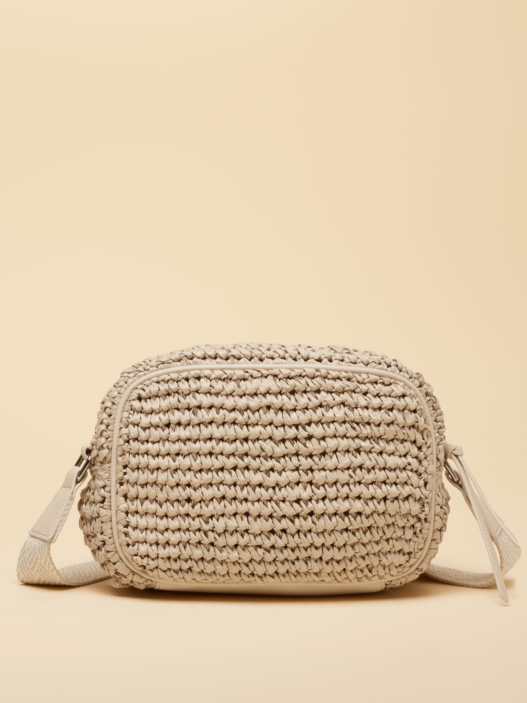Joules Trent cross body bag cream straw effect, UK version