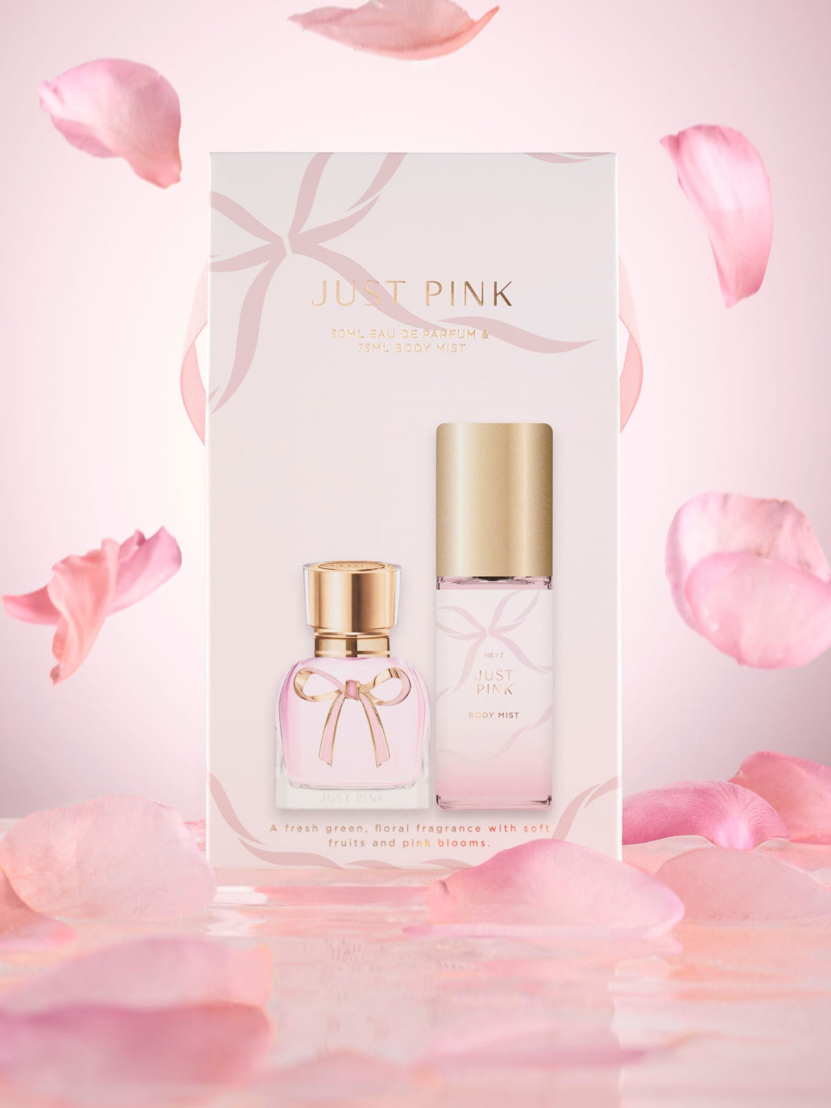 Just Pink Eau de Parfum 30ml and Body Mist 75ml, imported from the UK