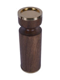 Libra Interiors Brown Amalfi wooden pillar candle holder 31cm, UK version