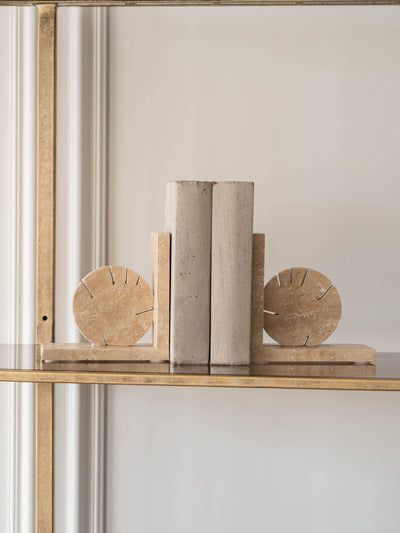 Libra Interiors Taupe Catania Travertin Marmor Bokstøtter 15x31x8cm