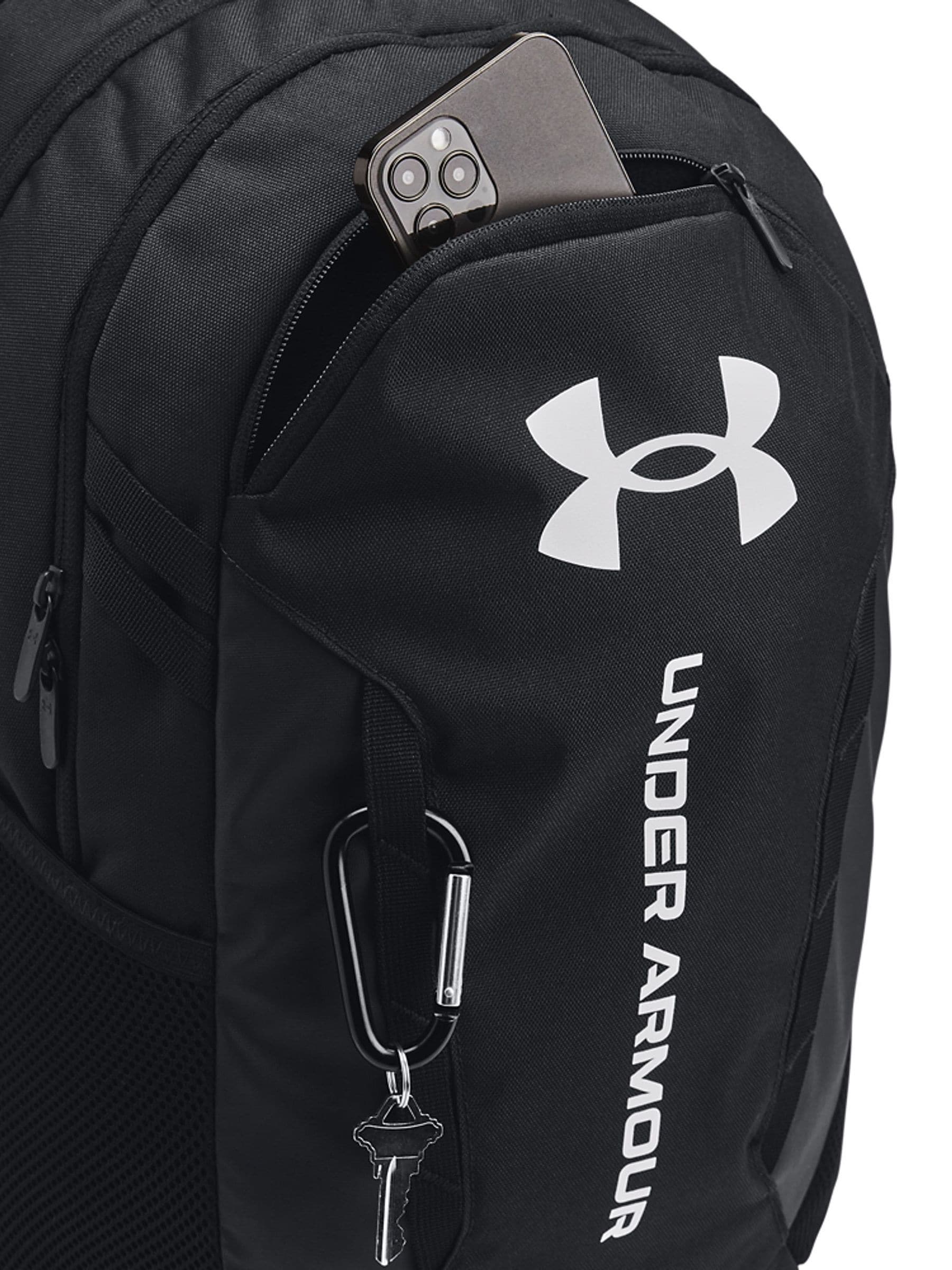 Under Armour black Hustle 6.0 backpack, imported from the UK