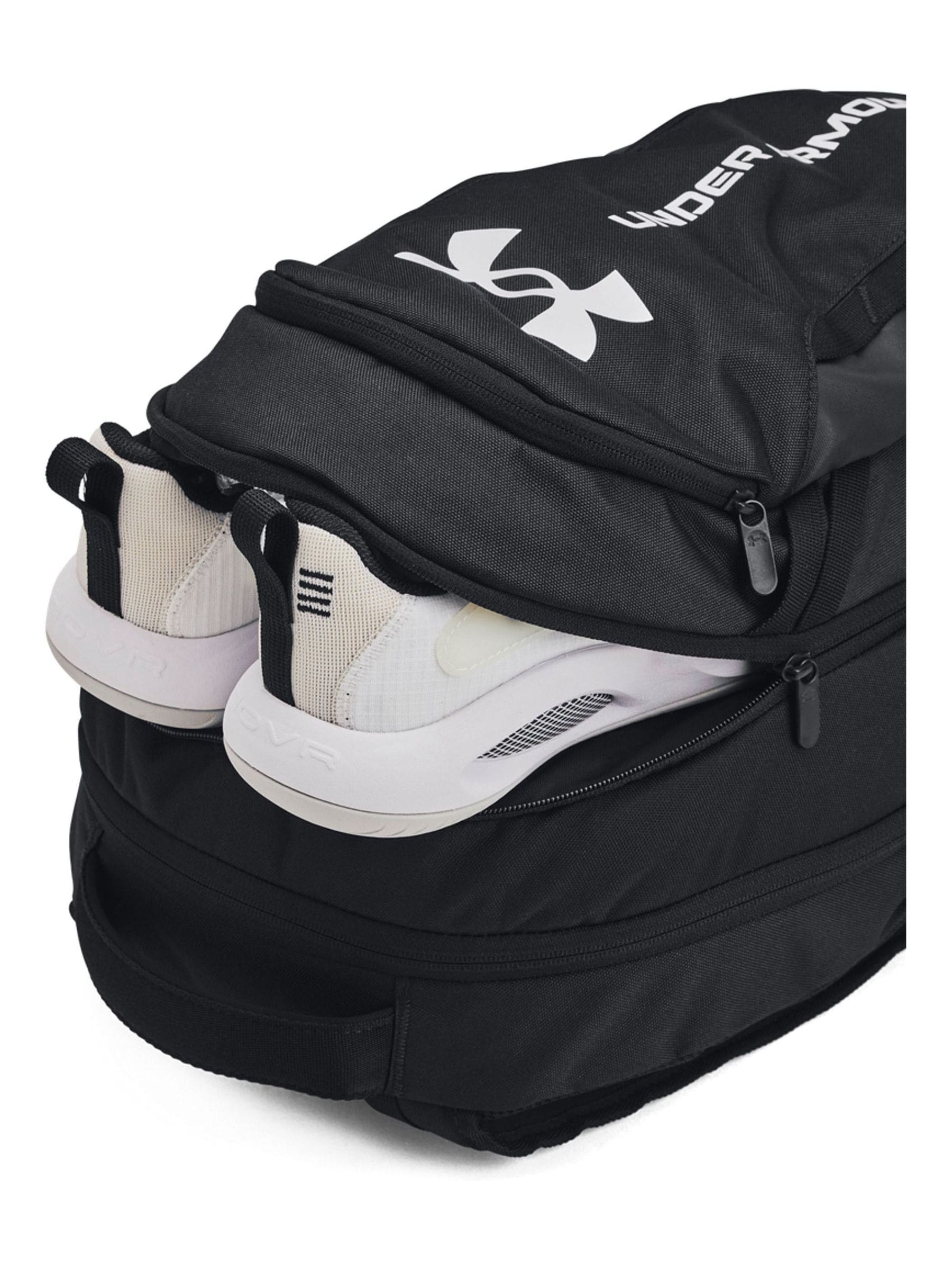 Under Armour black Hustle 6.0 backpack, imported from the UK