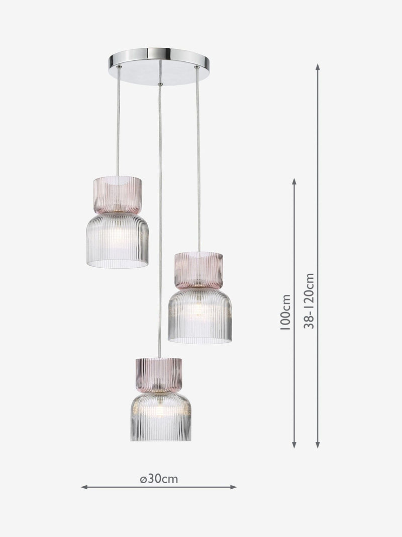 Dar Lighting Auberta cluster pendant light 30cm diameter, imported from the UK