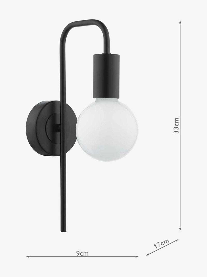 Dar Lighting Dena wall light matt black (British brand)