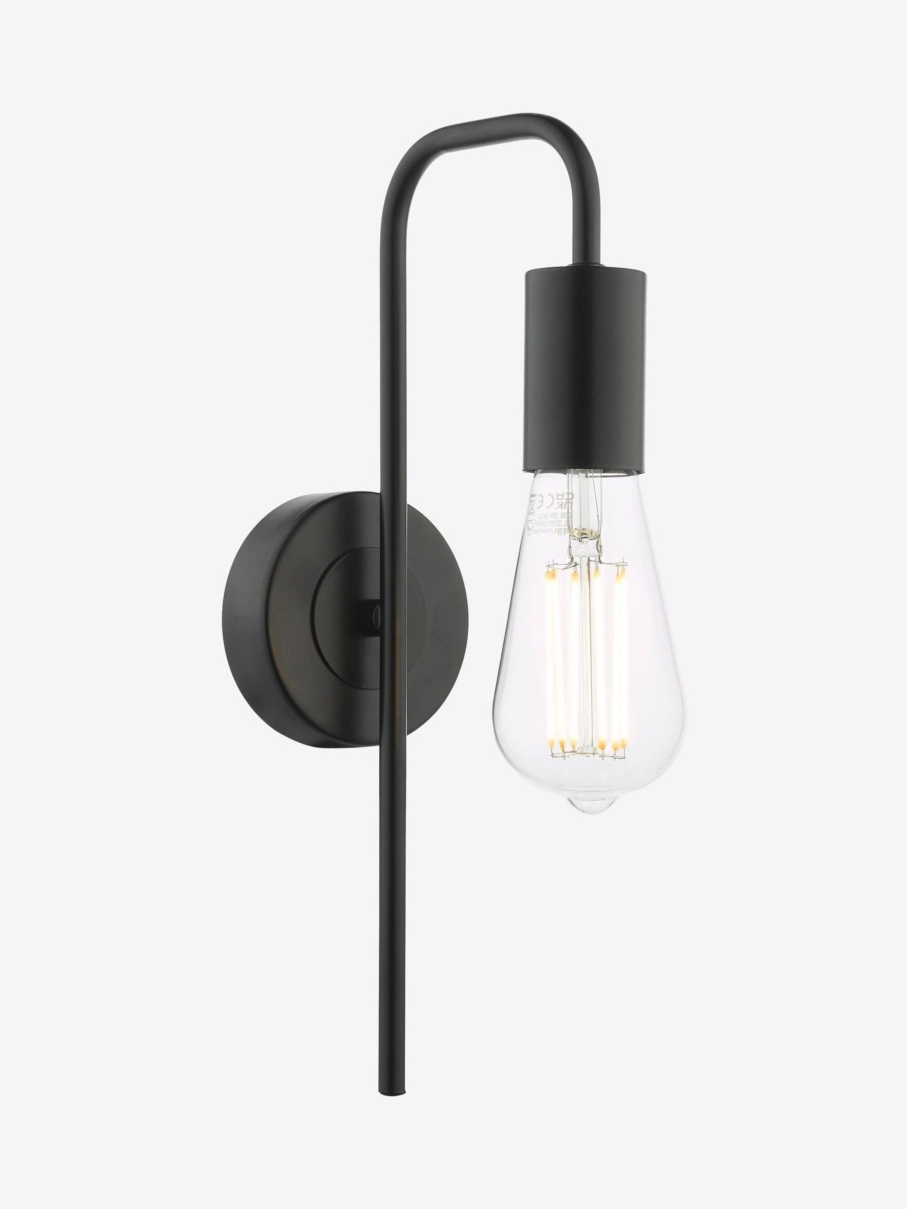 Dar Lighting Dena wall light matt black (British brand)