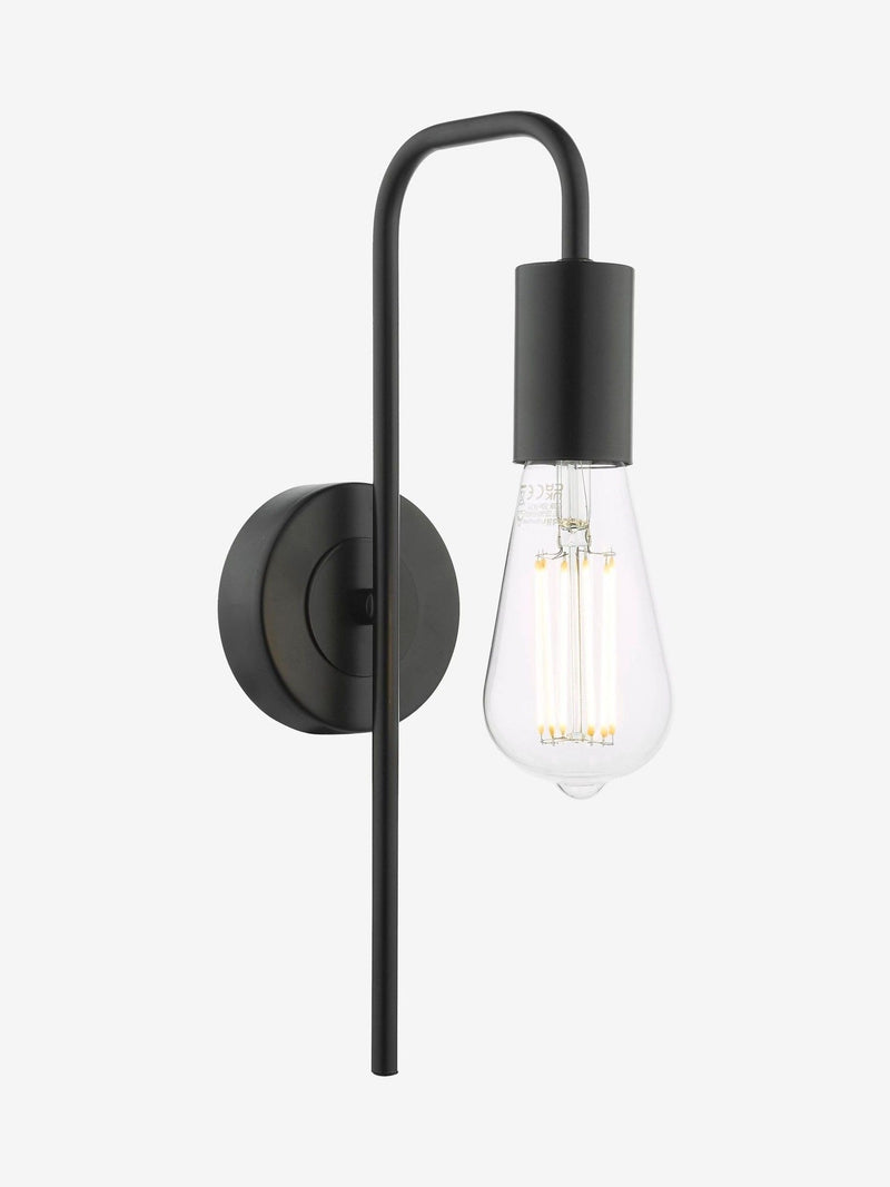 Dar Lighting Dena wall light matt black (British brand)