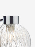 Dar Lighting wall light polished chrome ribbed glass, UK version