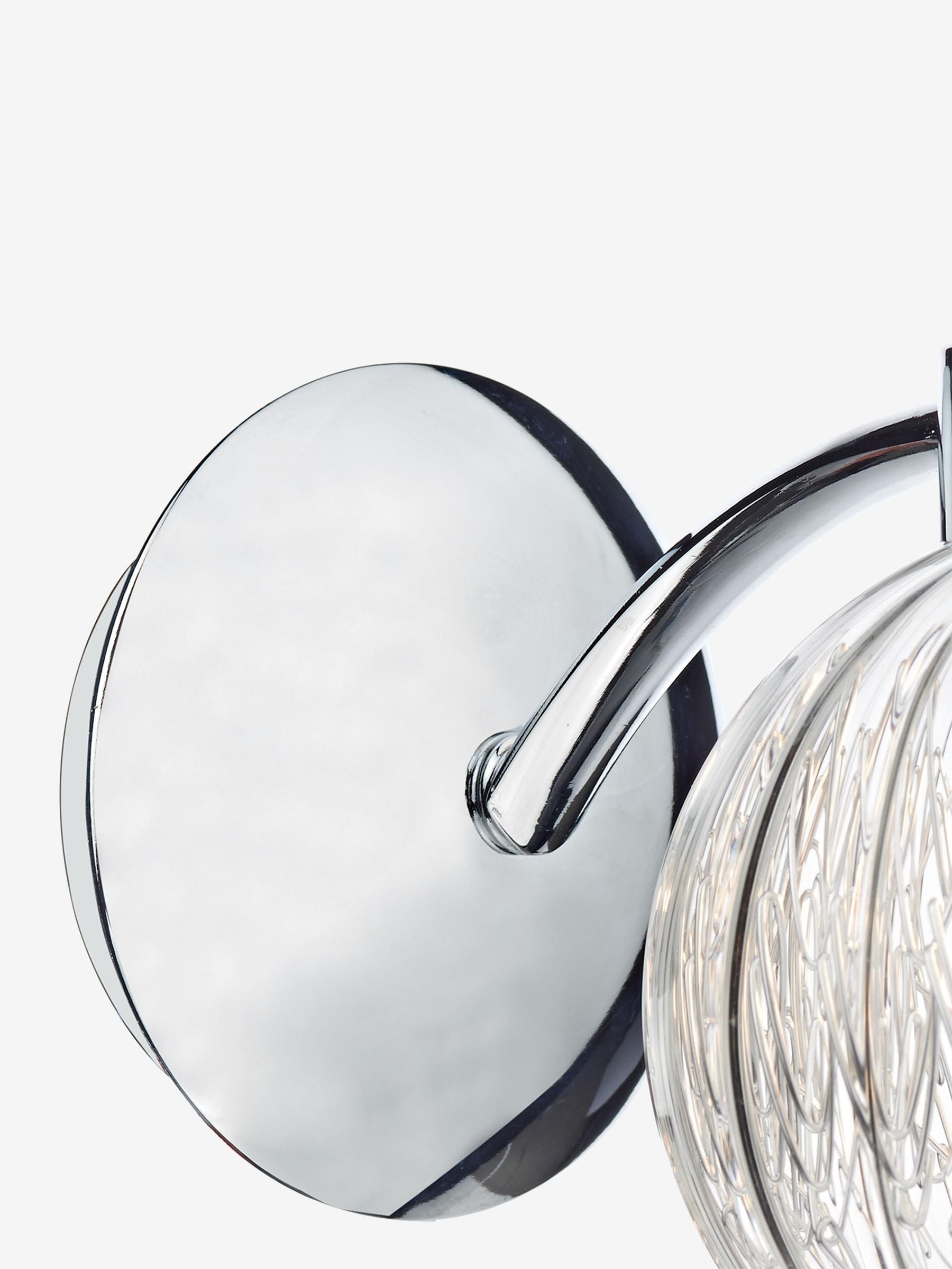 Dar Lighting wall light polished chrome ribbed glass, UK version