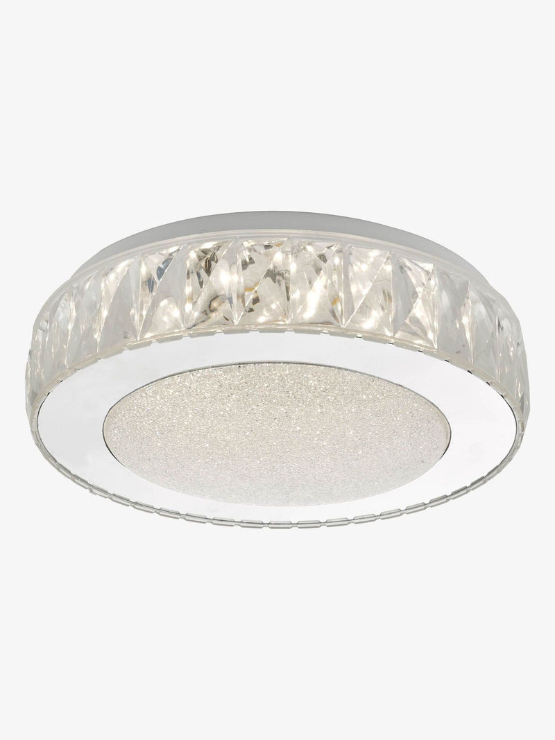 Dar Lighting Akelia crystal-effect flush ceiling light 28cm - British product
